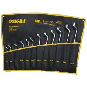 Ключ Sigma набір накидних 12шт 6-32мм CrV satine, тк. чохол (6010061)