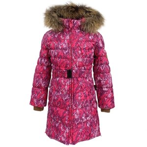Пальто Huppa YASMINE 12020055 фуксія з принтом 104 (4741468561776)