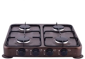 Настільна газова плита Domotec MS 6604 з чотирма конфорками.