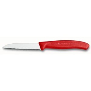 Кухонний ніж Victorinox SwissClassic для овочів 8см, хвилясте лезо, червоний (6.7431)