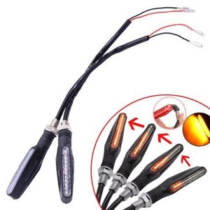 Покажчики повороту LED для мотоцикла, поворотники динамічні, пара, жовті