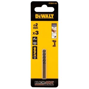 Свердло DeWALT по металу Black Gold, HSS-G, 2 х 49 х 24 мм, 3 шт. (DT20512)