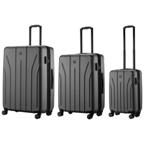 Набір валіз Wenger Oryson 3 в 1 (S,M,L) пластик, 4 колеса, сірий (653212)