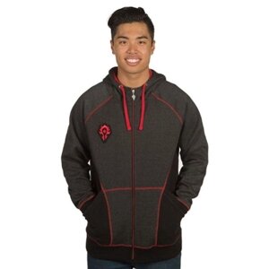Кофта Jinx World of Warcraft Horde Classic Premium Zip-Up Hoodie Charcoal Heather/Red S (JINX-7484S)