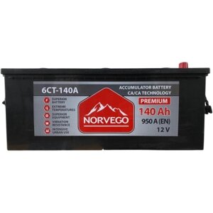 Акумулятор автомобільний NORVEGO ВЕСТА Premium 140A +лів (3) (950 пуск)