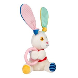 Іграшка для собак GiGwi Plush Зайчик з кільцем та пищалкою 16 см (2257)