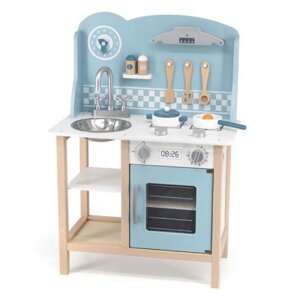 Ігровий набір Viga Toys кухня з дерева з аксесуарами PolarB блакитна (44047)