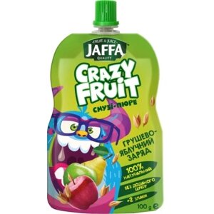 Дитяче пюре Jaffa Crazy Fruit Фруктовий десерт з груш і яблук перетертих зі злаками 100 г (4820192261999)