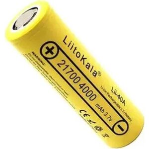 Акумулятор 21700 4000mah, 25A, 3.7V (2.5-4.2V), Yellow Liitokala (Lii-40A-N (Nickel) / 35883)