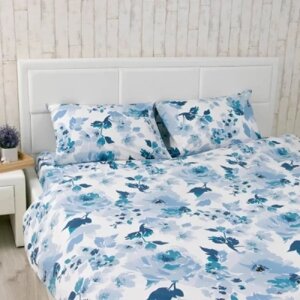 Постільна білизна Руно Blue flowers бязь набивна двоспальний (655.114_Blue flowers)