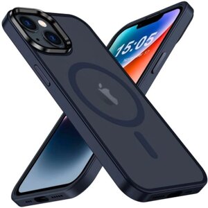 Оригінал! Чохол до мобільного телефона 2E Basic Apple iPhone 15 Soft Touch MagSafe Cover Dark Blue (2E-IPH-15-OCLS-DL)