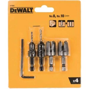 Набір фрез DeWALT по дереву 2шт + зенкер з свердлом 2шт. (DT7620)