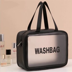 Прозора сумка-косметичка Washbag Big Black 26см