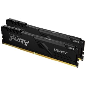 Модуль памяті для компютера DDR4 16GB (2x8GB) 3200 MHz Fury Beast Black Kingston Fury (ex. HyperX) (KF432C16BBK2/16)
