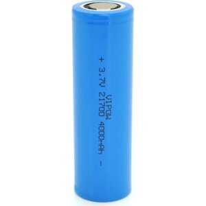 Акумулятор 21700 4000mAh, 3.7V, Blue, FlatTop Vipow (ICR21700-4000mAhFT / 31078)