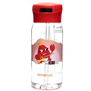 Пляшка для води Casno 400 мл KXN-1195 Червона краб з соломинкою (KXN-1195_Red)