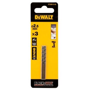 Свердло DeWALT по металу Black Gold, HSS-G, 2.5 х 57 х 30 мм, 3 шт. (DT20513)