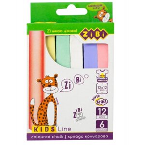 Крейда ZiBi кольоровий квадратний, 12 шт. KIDS Line (ZB. 6703-99)