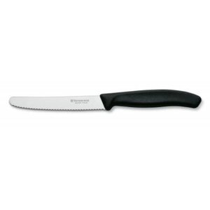 Кухонний ніж Victorinox SwissClassic для овочів 11 см, хвилясте лезо, чорний (6.7833)