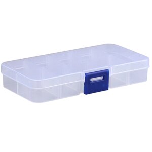 Коробка органайзер кейс для снастей бісеру 125x63x22мм 10 комірок прозорий