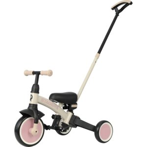Дитячий велосипед QPlay Stager 3 в 1 з ручкою, біговел, Beige-Pink (T80STAGERBeigePink)