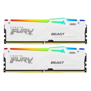 Модуль памяті для компютера DDR5 32GB (2x16GB) 6400 MHz Beast White RGB XMP Kingston Fury (ex. HyperX)