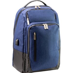 Рюкзак шкільний Optima 18" USB Techno унісекс 0.7 кг 26-35 л Синій (O96913-02)