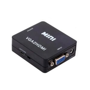 Конвертер VGA - HDMI, відео, аудіо, 1080p, чорний