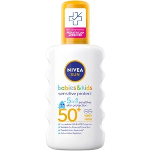Засіб від засмаги Nivea Sun Babies & Kids Дитячий сонцезахисний спрей Захист для чутливої шкіри SPF 50+ 200 мл