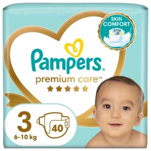 Підгузки Pampers Premium Care Midi Розмір 3 (6-10 кг) 40 шт (8001090379337)