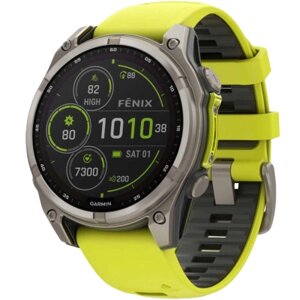 Смарт-годинник Garmin fenix 8 47mm, Saph Solar, BareTi/Graphite, AmpYe/GrphBnd (010-02906-21)