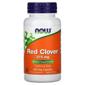 Трави Now Foods Червоний Конюшина, Red Clover, 375 мг, 100 Вегетаріанських К (NOW-04730)