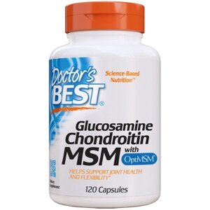 Вітамінно-мінеральний комплекс Doctors Best Глюкозамін Хондроитин МСМ, OptiMSM, 120 капсул (DRB-00080)