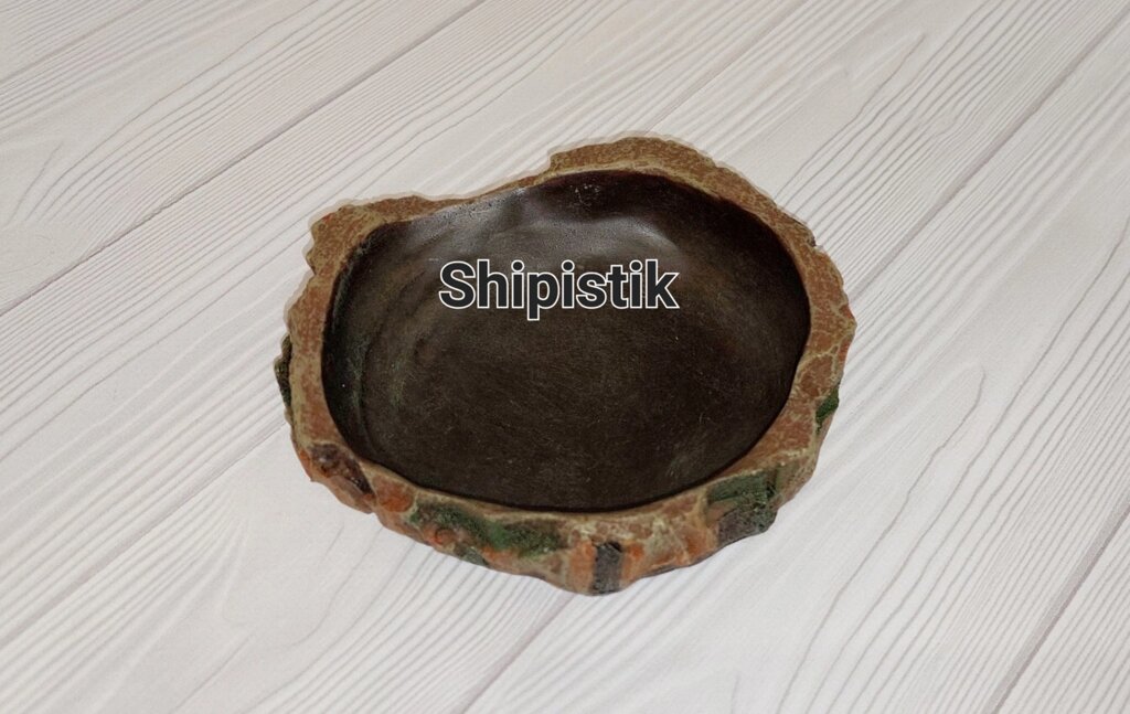 Керамическая купалка, поилка кормушка для рептилий, птиц и других животных 13x11см ##от компании## Шипистик Shipistik - ##фото## 1