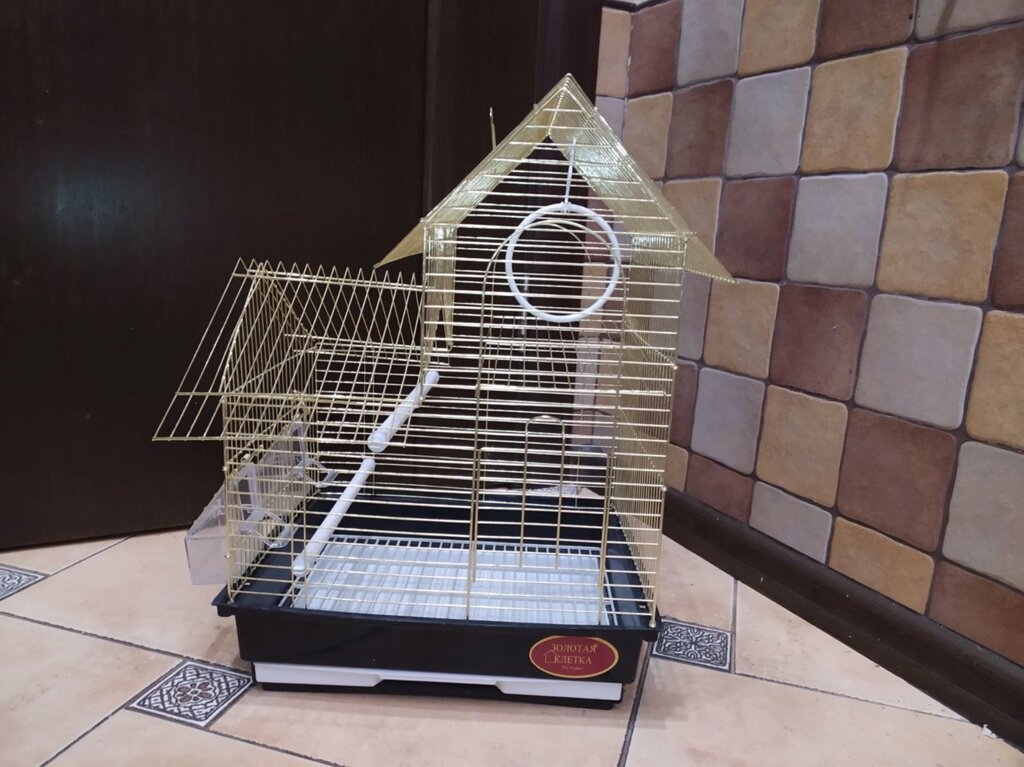 Клітка будиночок для дрібних папуг і птахів 35х28х47 см від компанії Шіпістік Shipistik - фото 1
