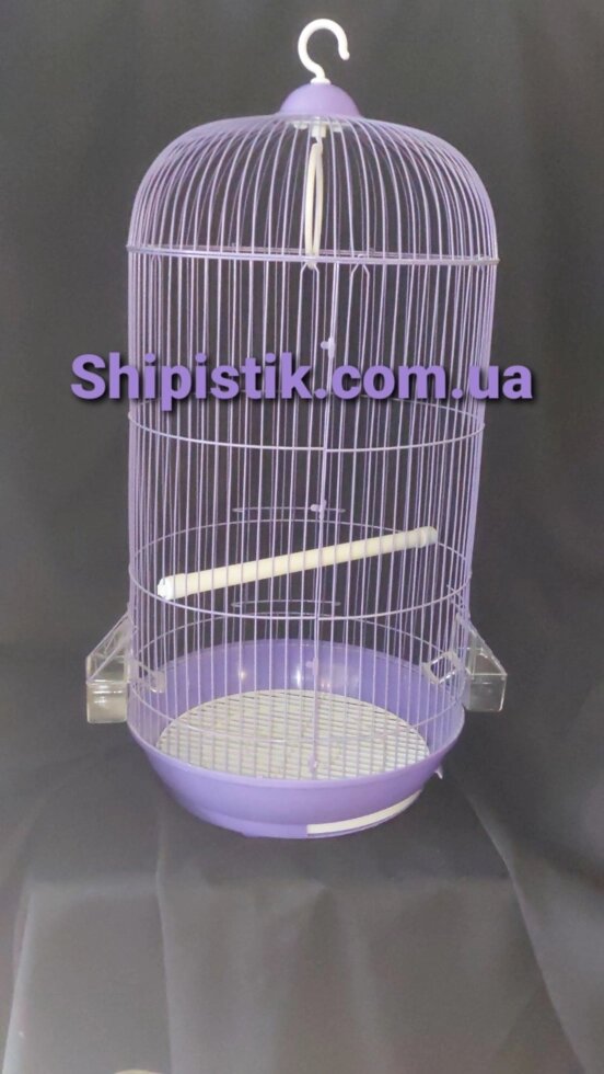 Клітка висока для маленьких птахів. В фіолетовому кольорі Ф33х67см від компанії Шіпістік Shipistik - фото 1