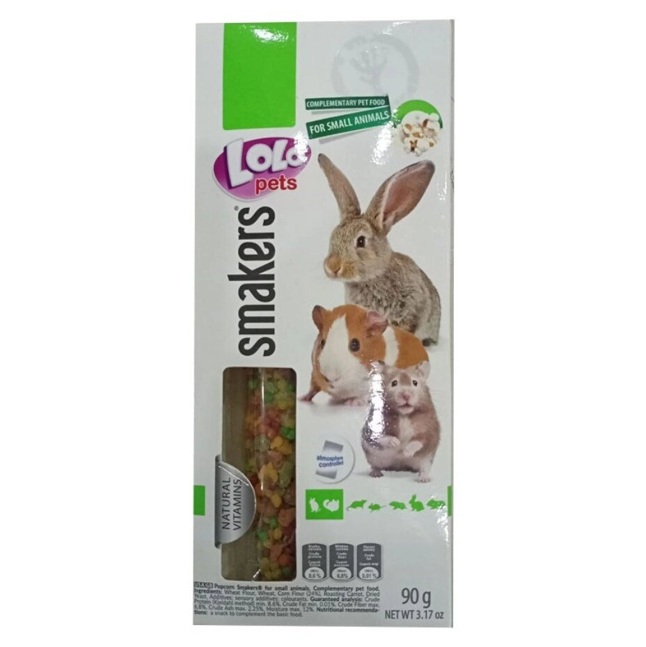 Ласощі для гризунів та кроликів з попкорном LoLo Pets від компанії Шіпістік Shipistik - фото 1
