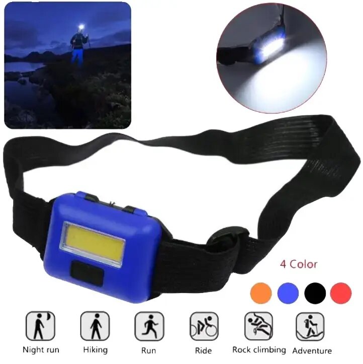 Ліхтарик налобний Headlamp 10 W COB синий від компанії Шіпістік Shipistik - фото 1