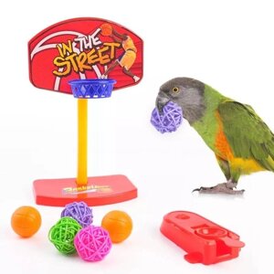 Інтерактивна іграшка для папуги. МІні-баскетбольне кільце для папуги