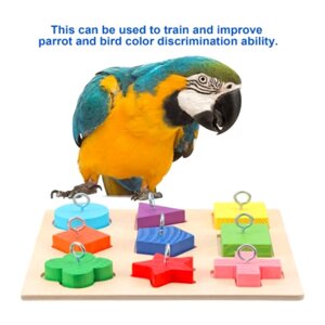 Розвиваюча іграшка дерев'яна для середніх та великих птахів, інтерактивні навчальні блоки головоломки