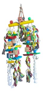 Іграшка для великих та середніх папуг з натурального дерева 56х24см