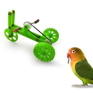 Інтерактивна іграшка-конструктор для папуг, іграшковий велосипед для папуг 18,5x12,5x7,2