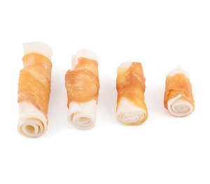 Ласощі для собак LOVE DOG Трубочка рулетик + М'ясо курки №1 4-5 см 10 шт