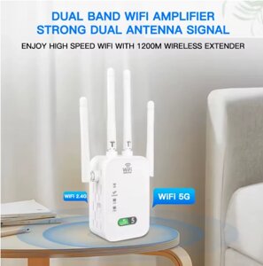 1200 Мбіт/с дводіапазонний WiFi-репітер бездротовий підсилювач сигналу 2.4G 5 ГГц Wi-Fi підсилювач