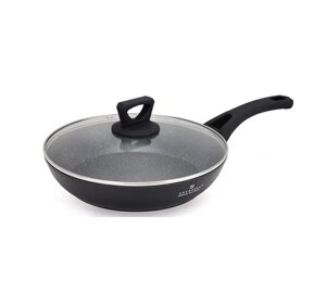 Сковорода глибока мармурова з кришкою 24 см