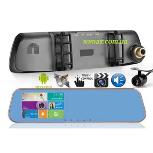 Відеореєстратор/ GPS навігатор -дзеркало Eplutus D21 з 2 камерами