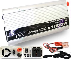 Інвертор - автоматичний TBE на 1000- 2000 Ватт 12v на 220v із зарядним пристроєм