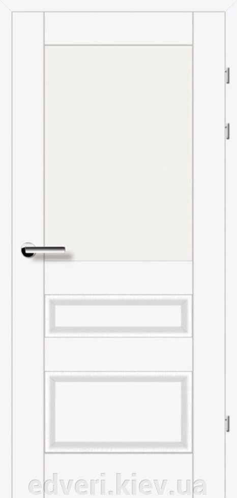 Двері 19.51 Брама білий преміум скло Сатин від компанії E-dveri - фото 1