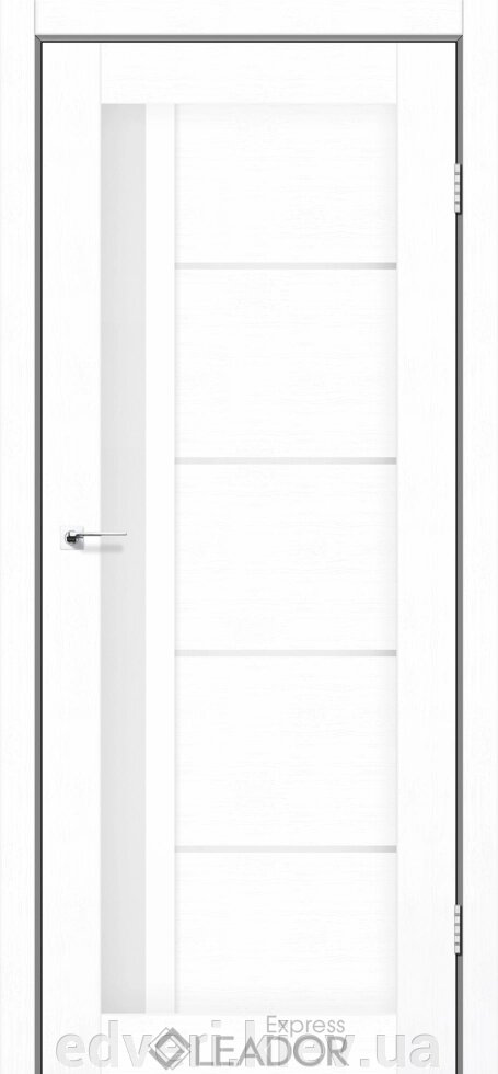 Двері Leador Express модель RIM колір Білий льон скло сатин від компанії E-dveri - фото 1