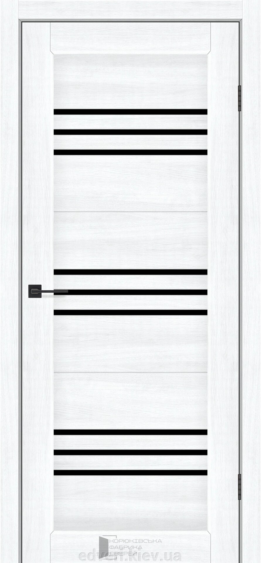 Двері міжкімнатні КФД модель Trio Альба Біла скло Сатин або Чорне від компанії E-dveri - фото 1